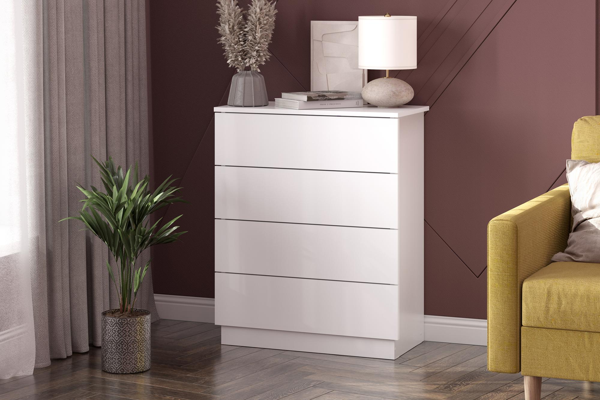 Комод КМ 4 белый текстурный