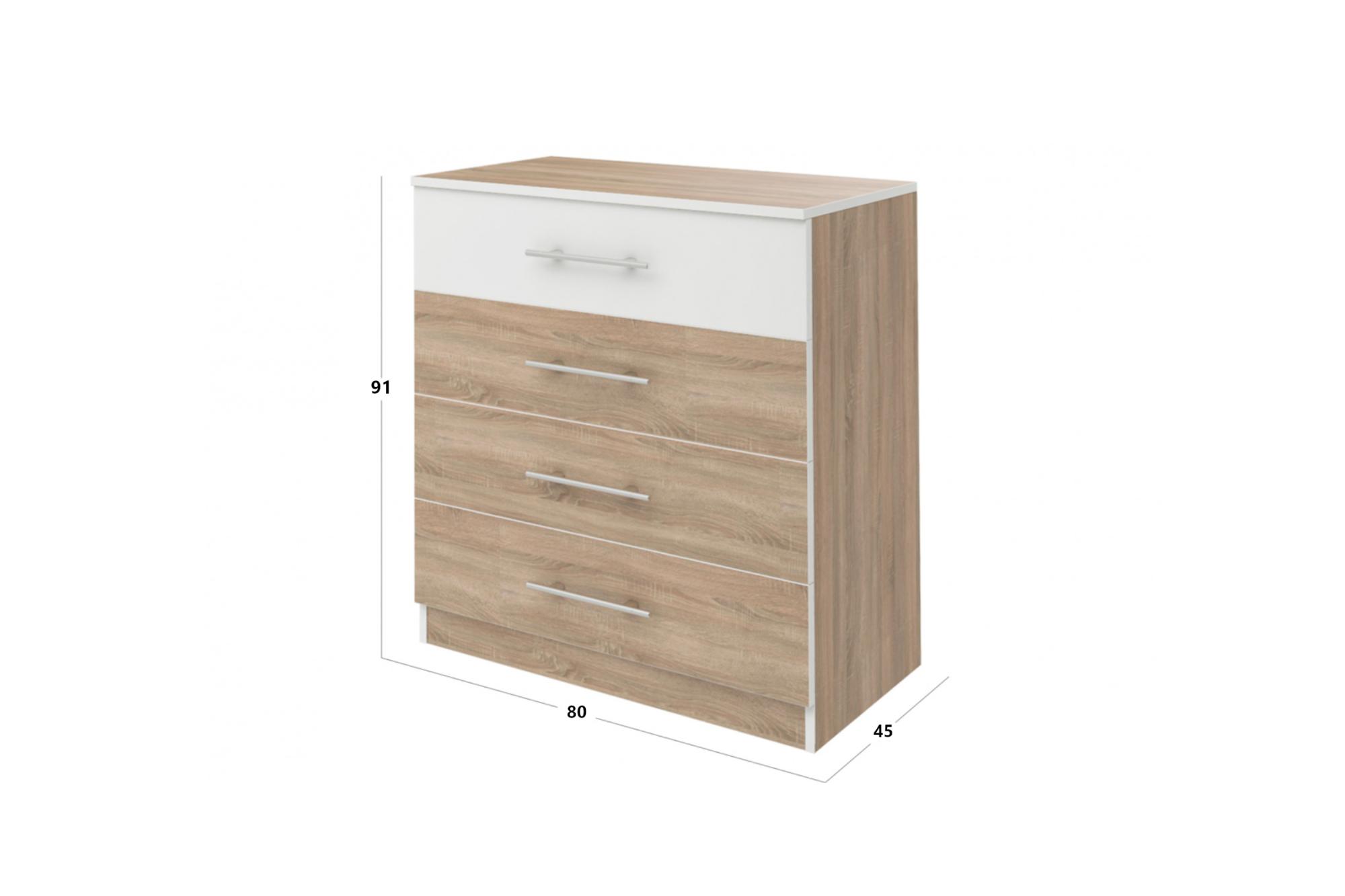 Комод Оливия дуб сонома / белый