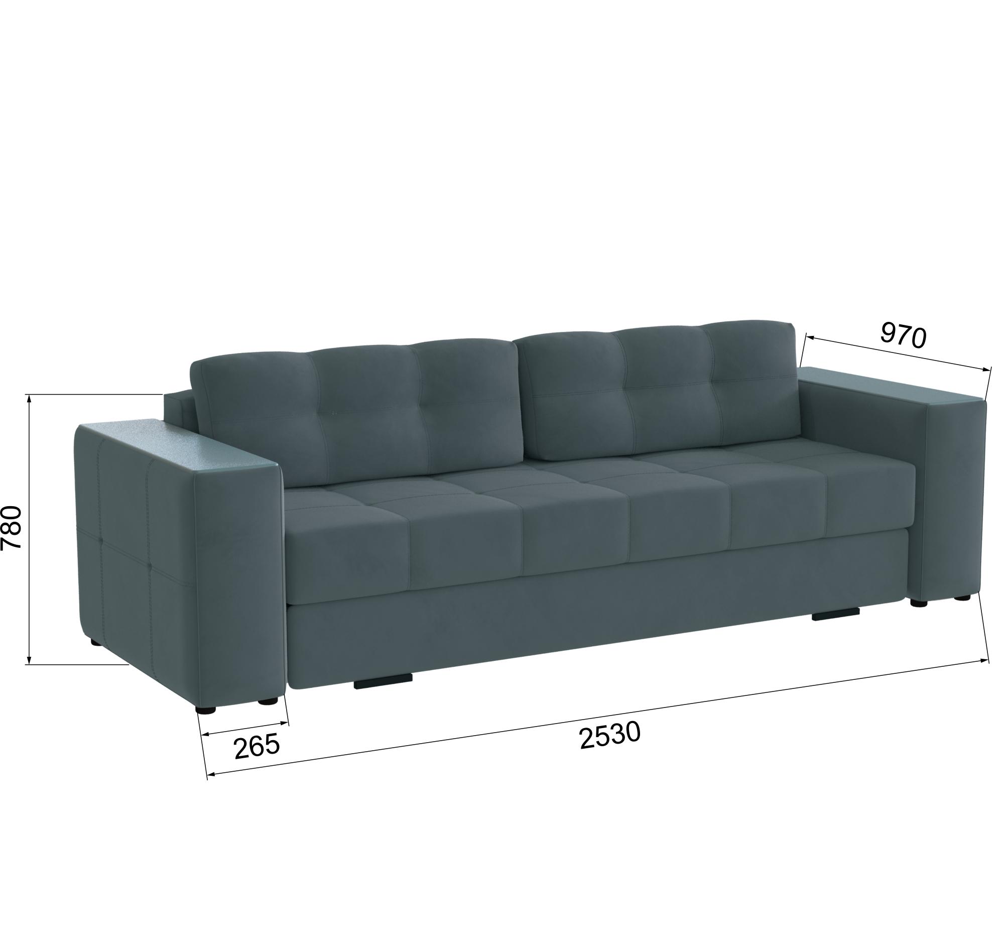 Диван раскладной Виконт, серый/мдф бриз