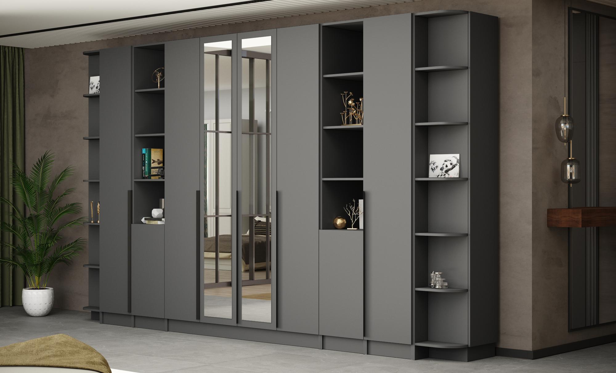 Шкаф Мадрид (0,4) с 4 ящ. графит серый