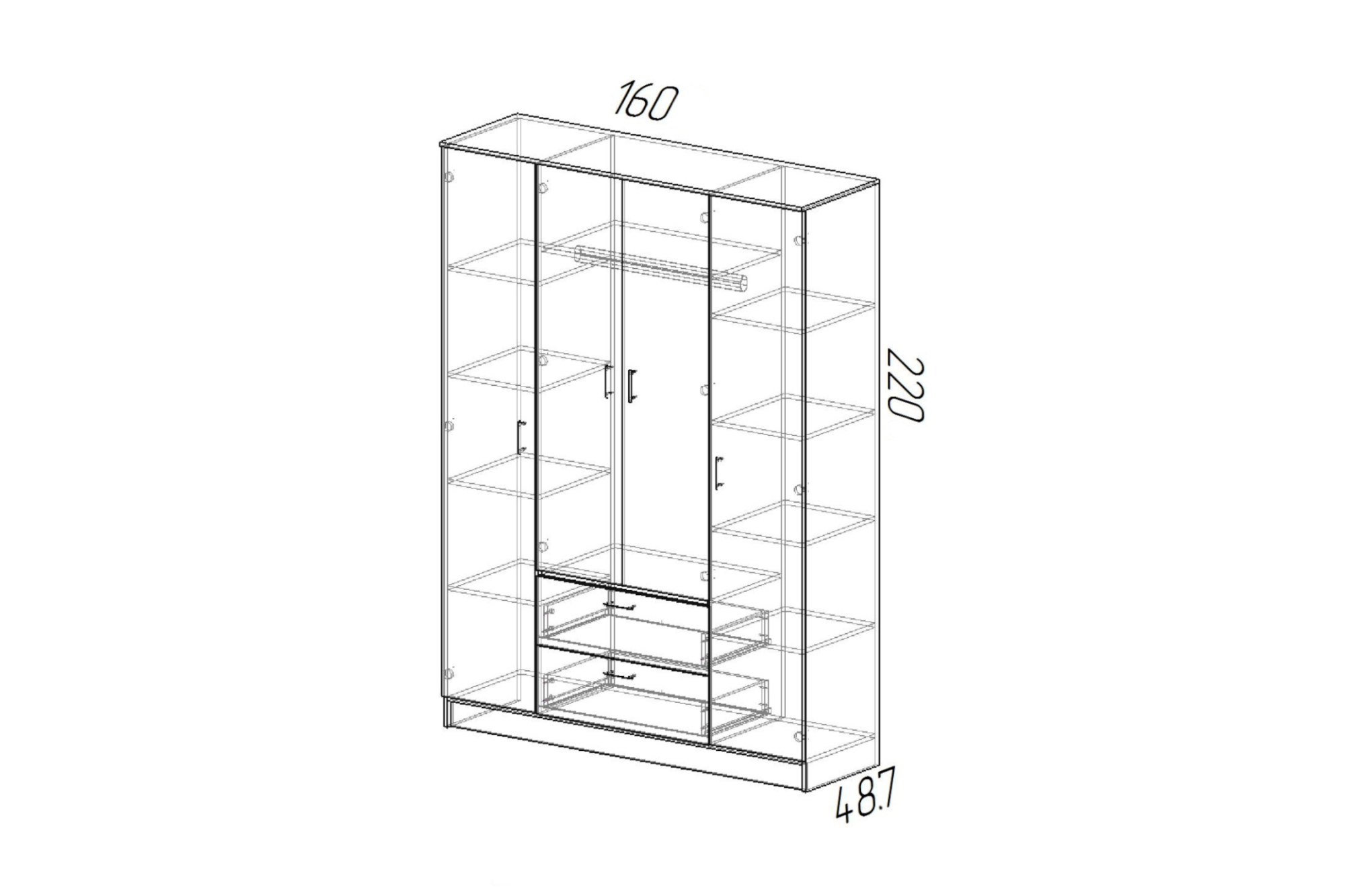 Шкаф Квадро дуб вотан / белый