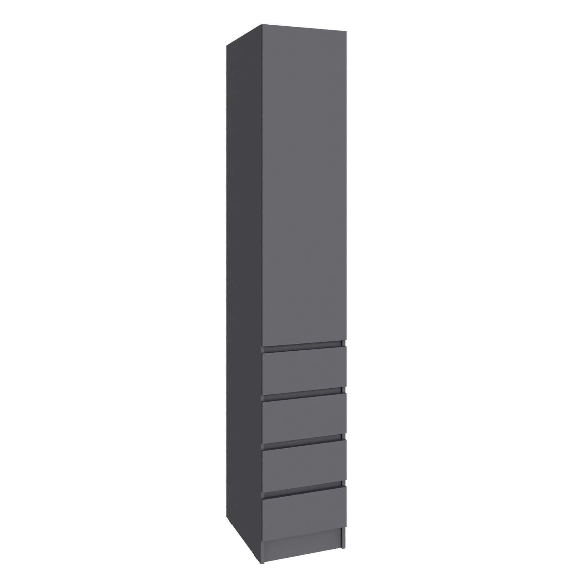 Шкаф Мадрид (0,4) с 4 ящ. без ручек графит серый