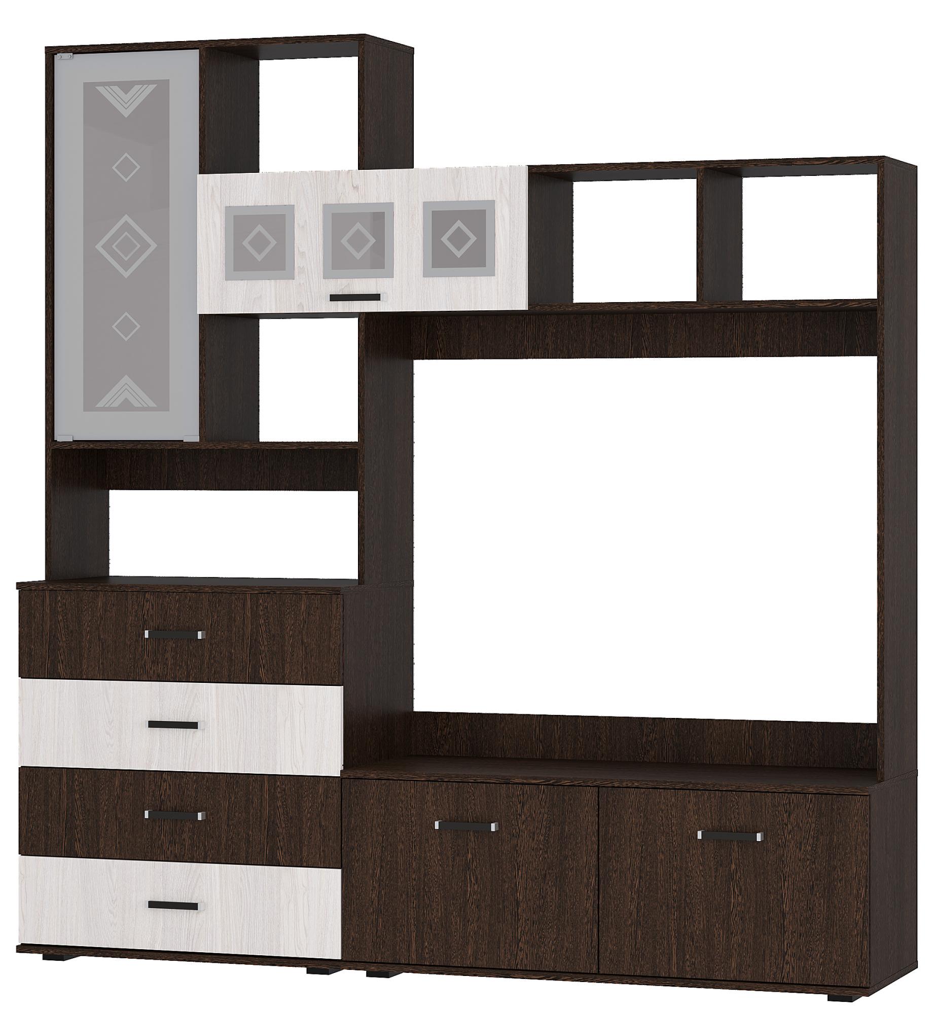 Гостиная Белла, венге/ясень белый. Комплект 2