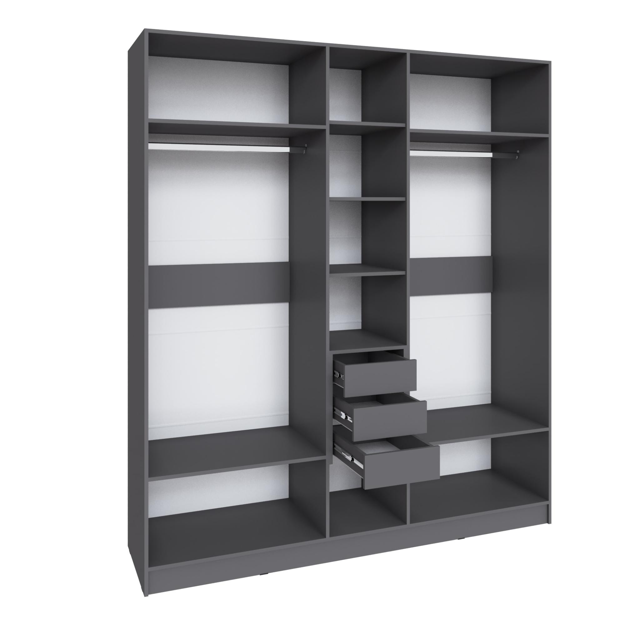 Шкаф Мадрид (2,0) с 3 ящ. внутри без зеркала графит серый