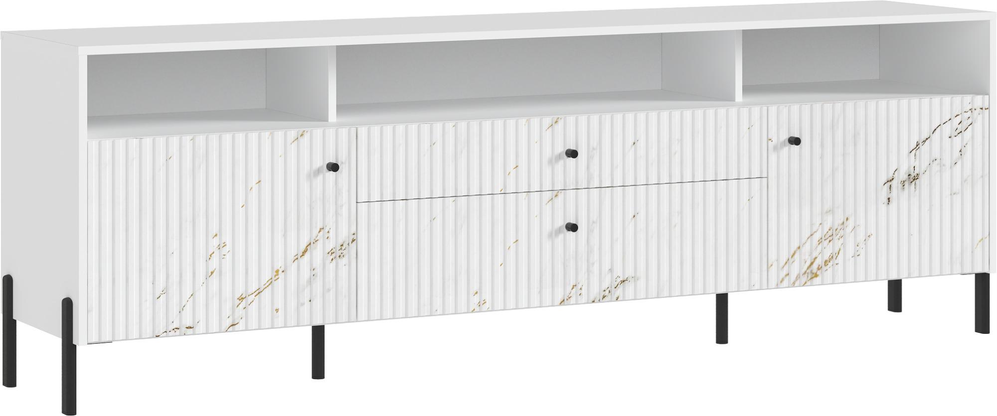 Тумба ТВ Оливия (металл), Белый, Мрамор золото