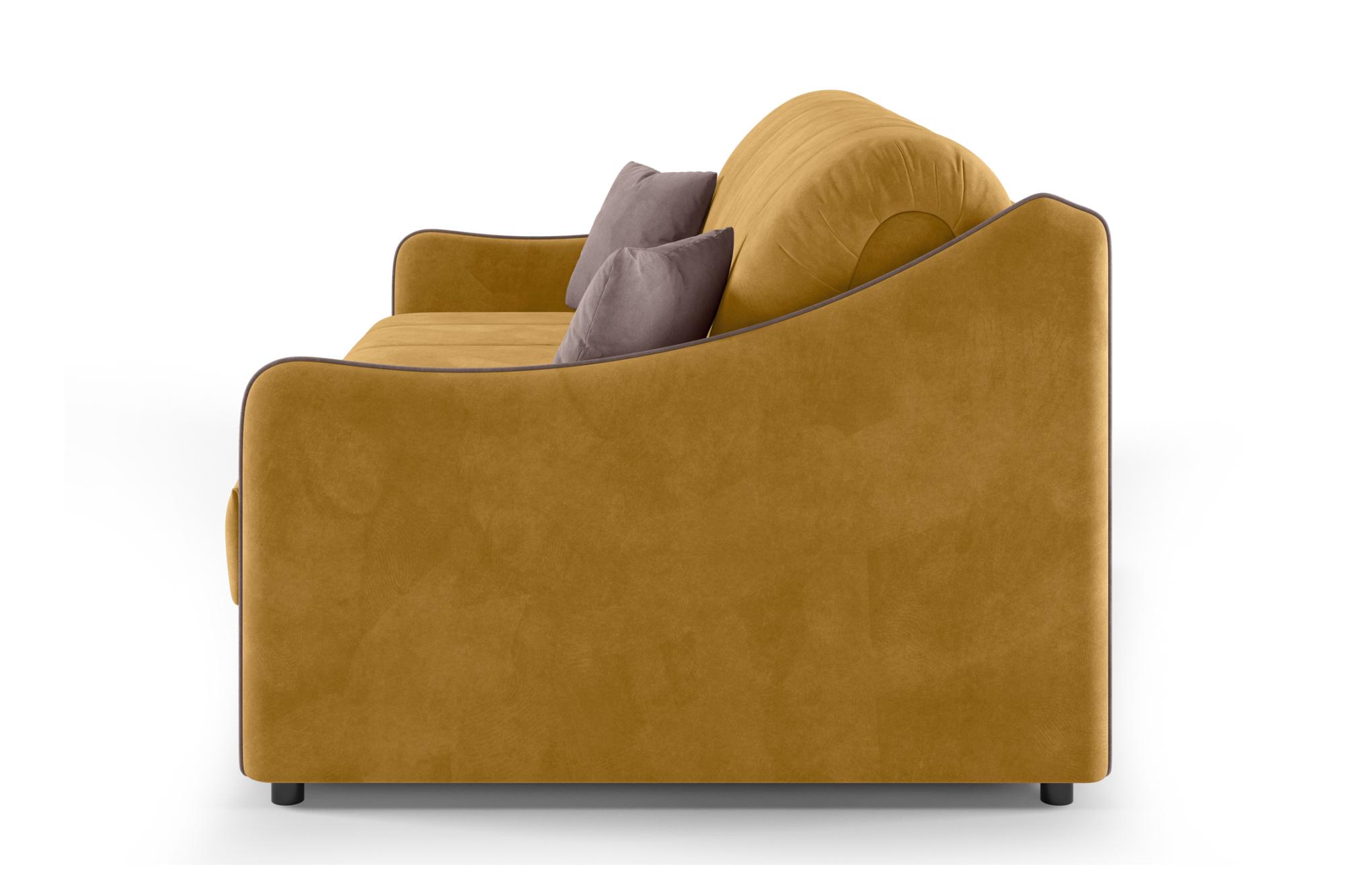 Диван аккордеон Эско горчичный / коричневый