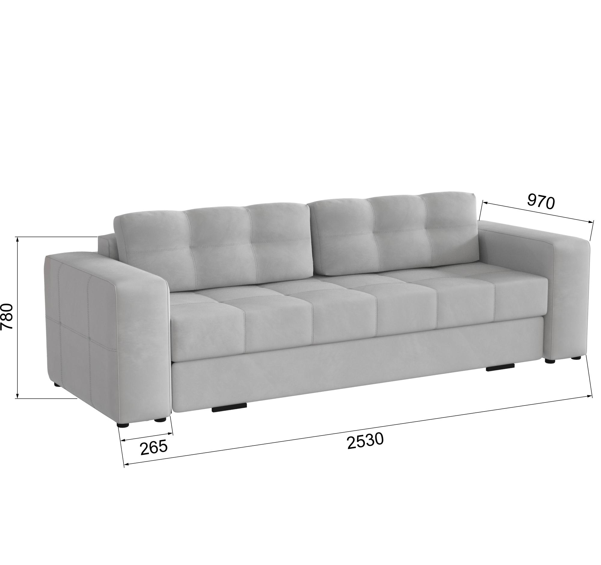 Диван раскладной Верден, светло-серый