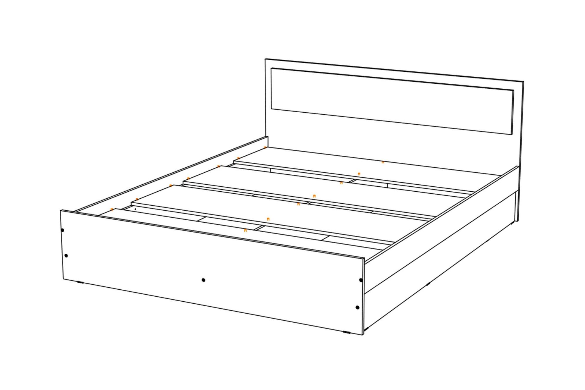 Кровать Мартина белый / дуб сонома