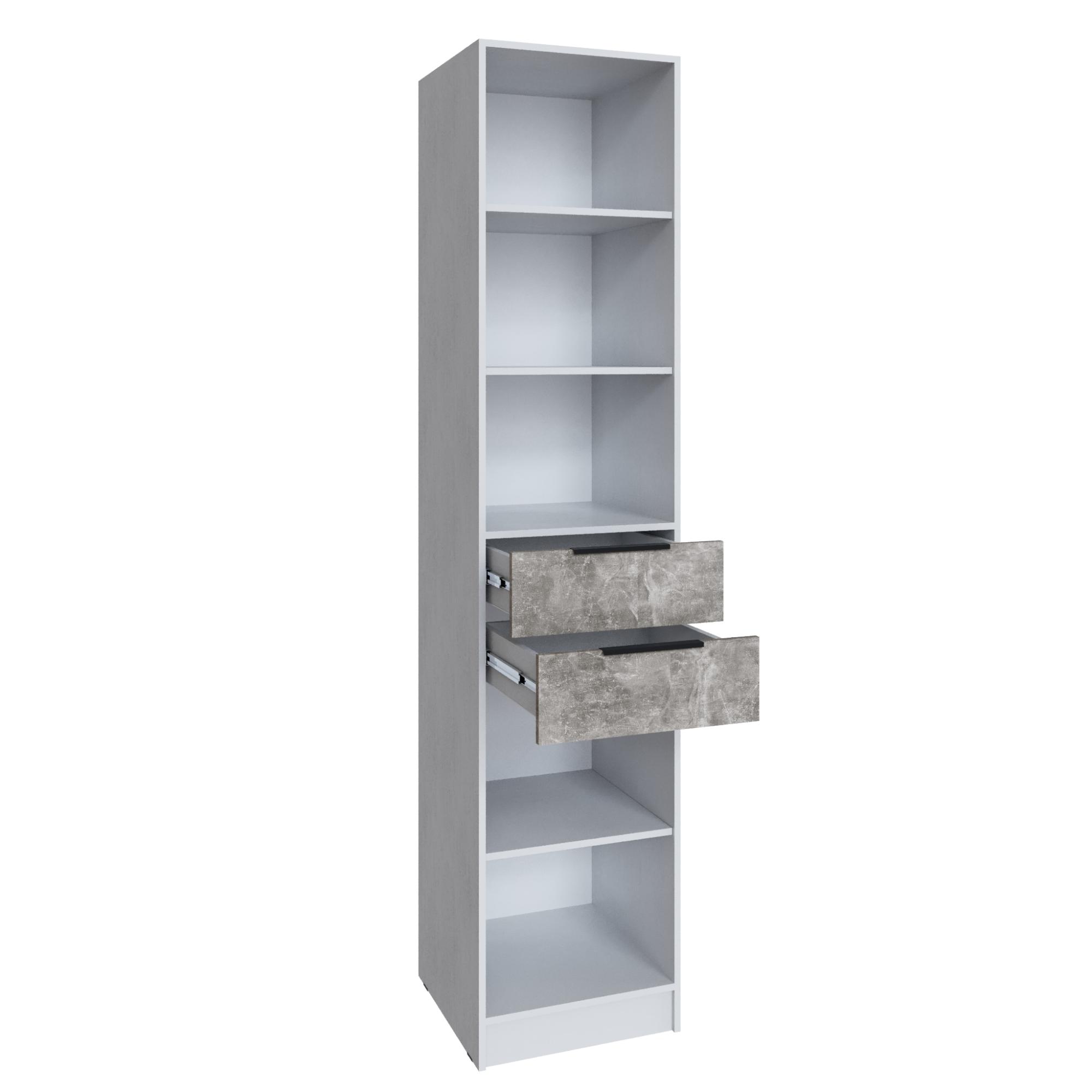 Шкаф Мадрид (0,5) с 2 ящиками белый/ателье светлое