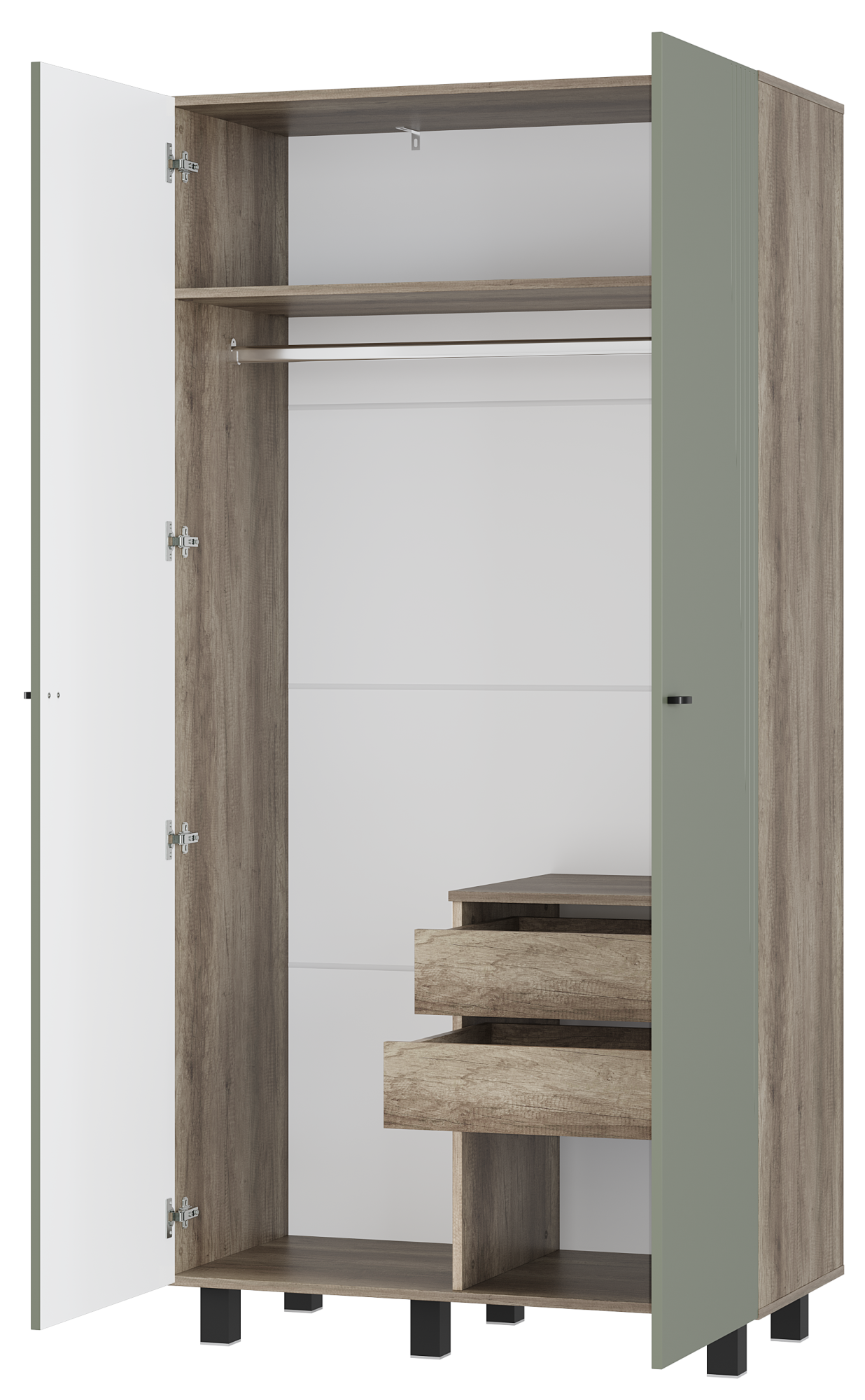 Шкаф 2-х створчатый "Олива" ШК-03 Дуб каньон/MF12 Эвкалипт