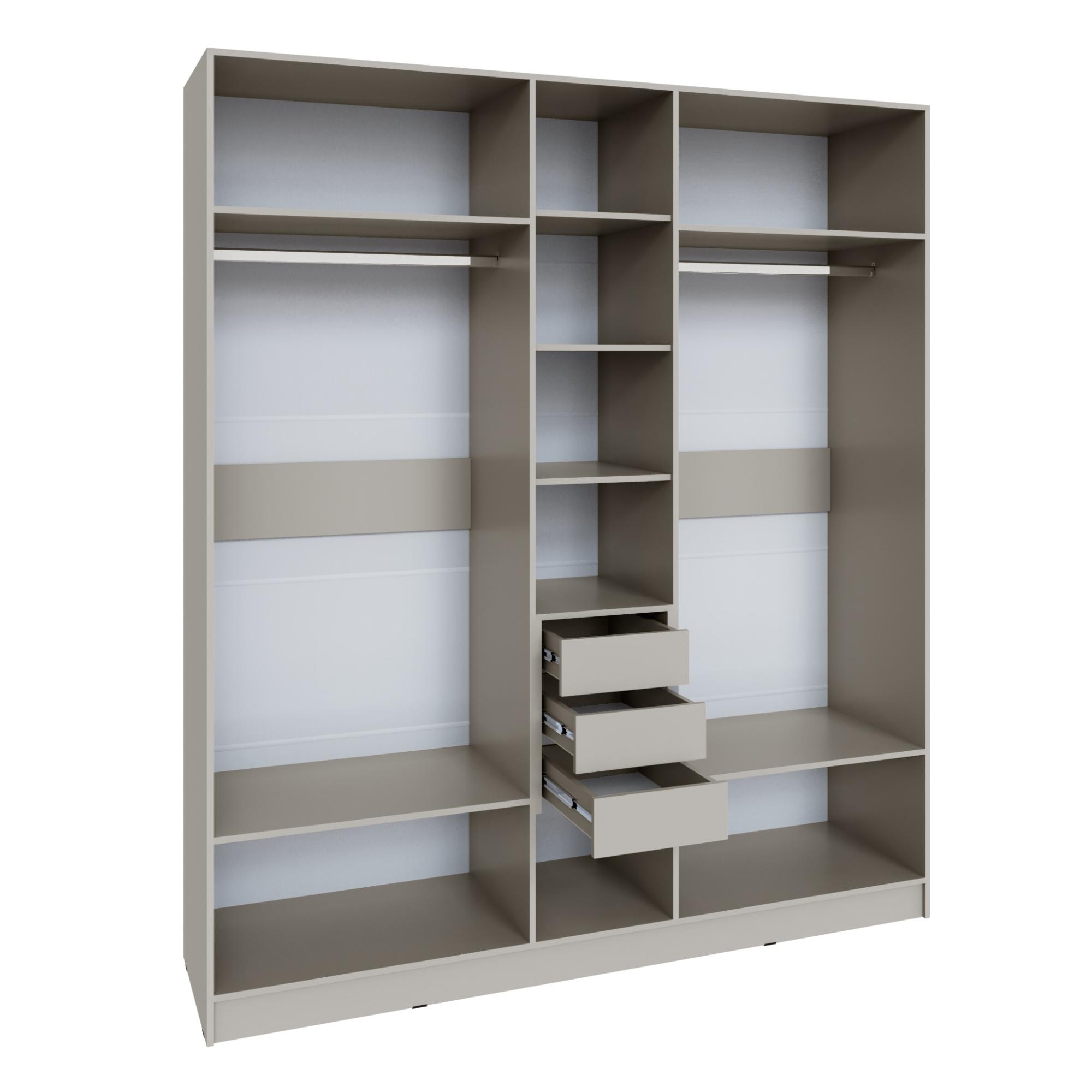 Шкаф Мадрид (2,0)  с 3 ящ. внутри с зеркалом кашемир