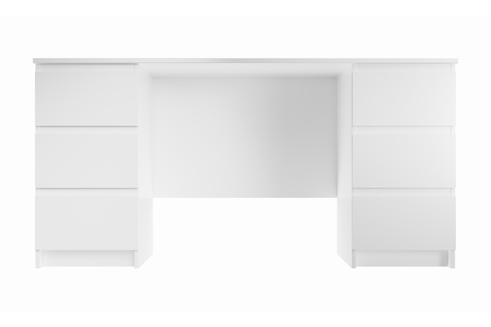 Письменный стол Кастор белый 6 ящиков