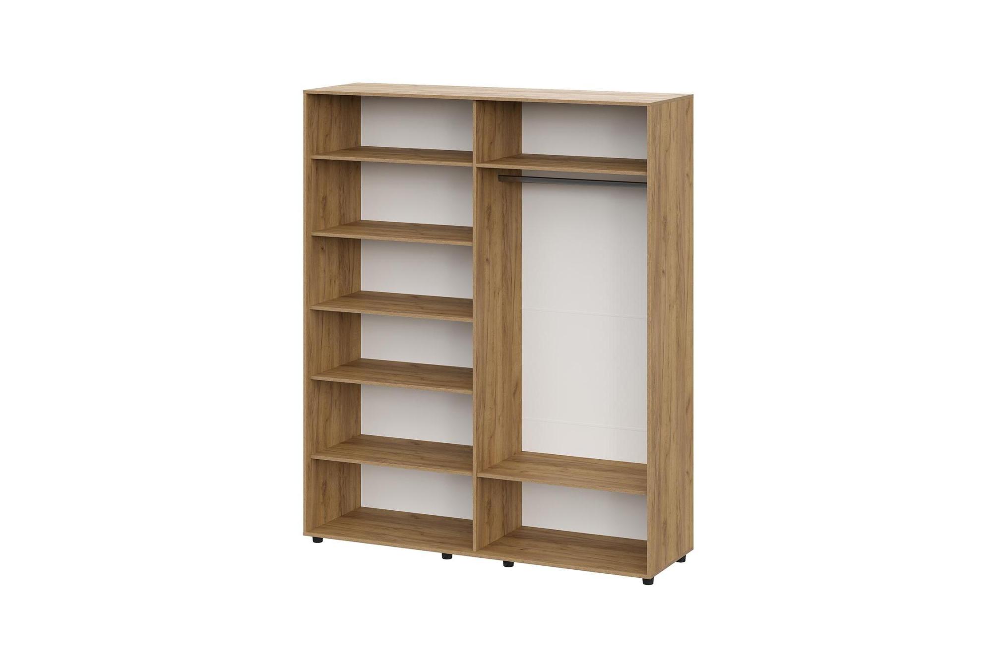 Шкаф 4-х створчатый Милан белый матовый / дуб золотой