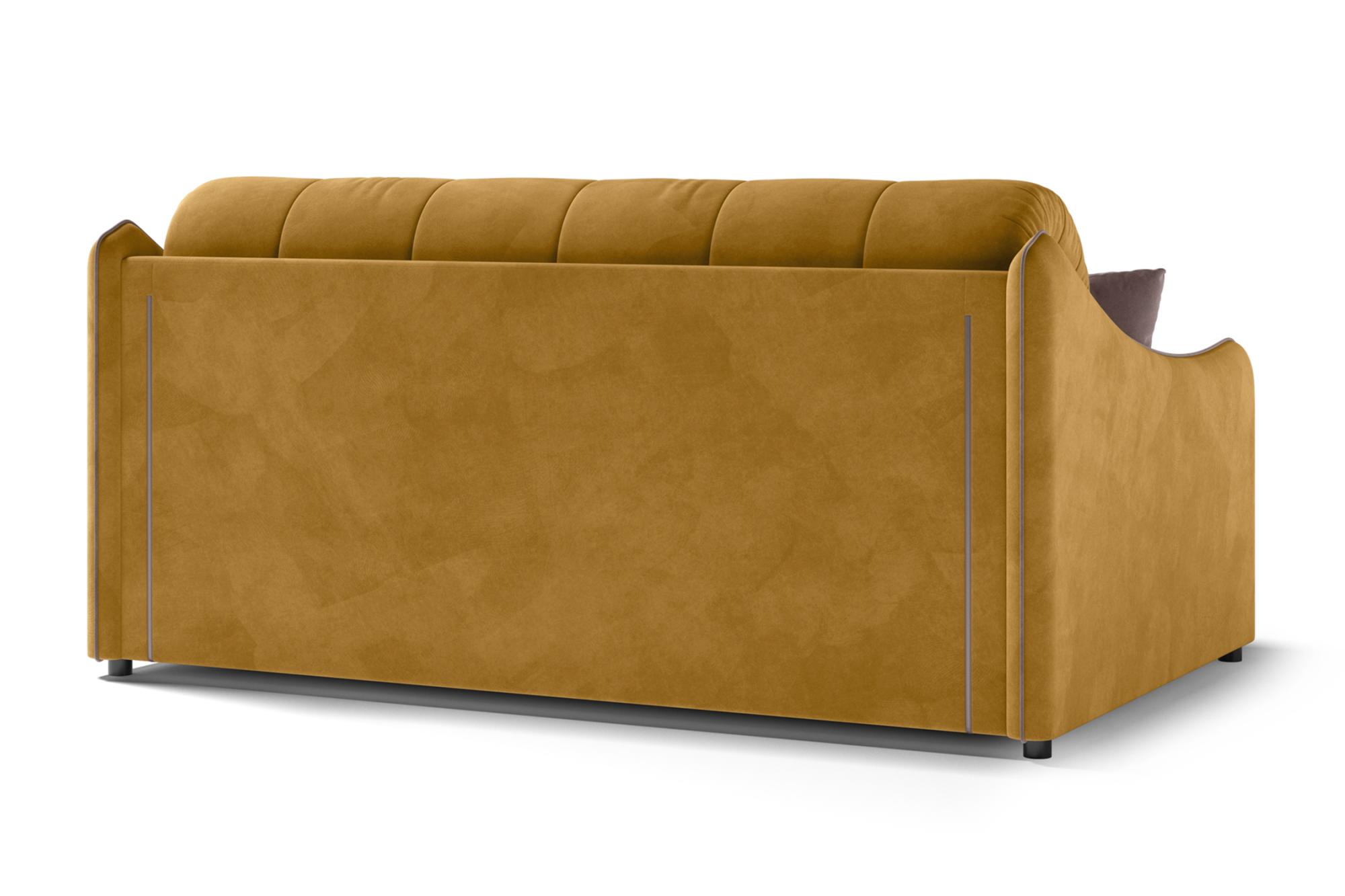 Диван аккордеон Эско горчичный / коричневый