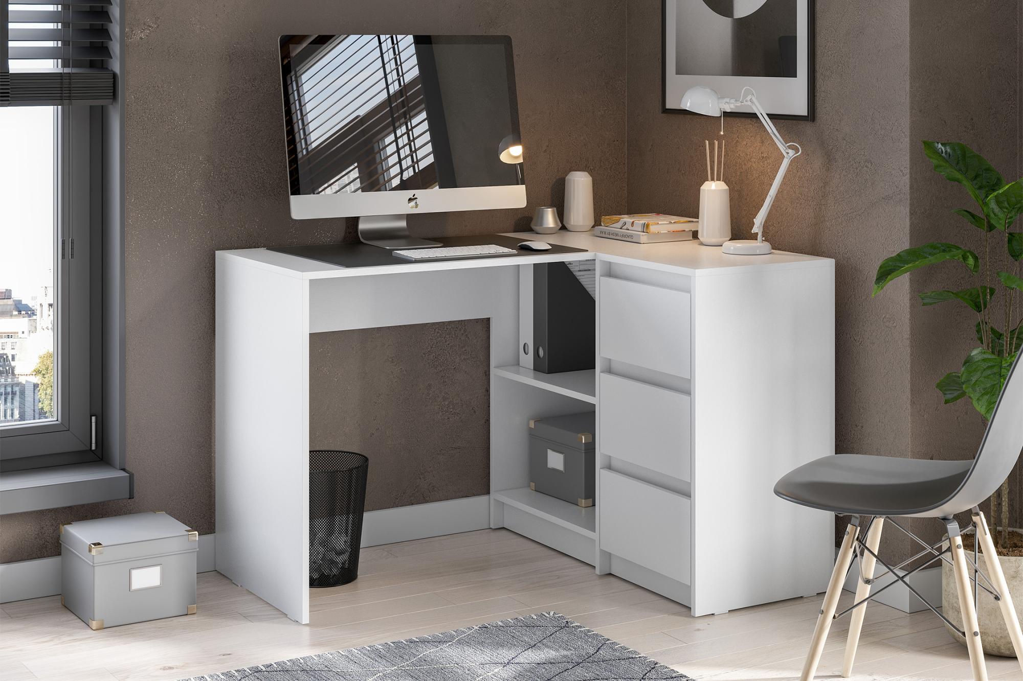 Стол письменный угловой Айден белый