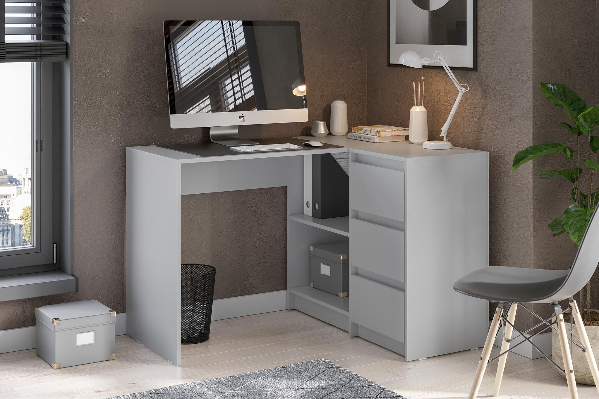 Стол письменный угловой Айден серый