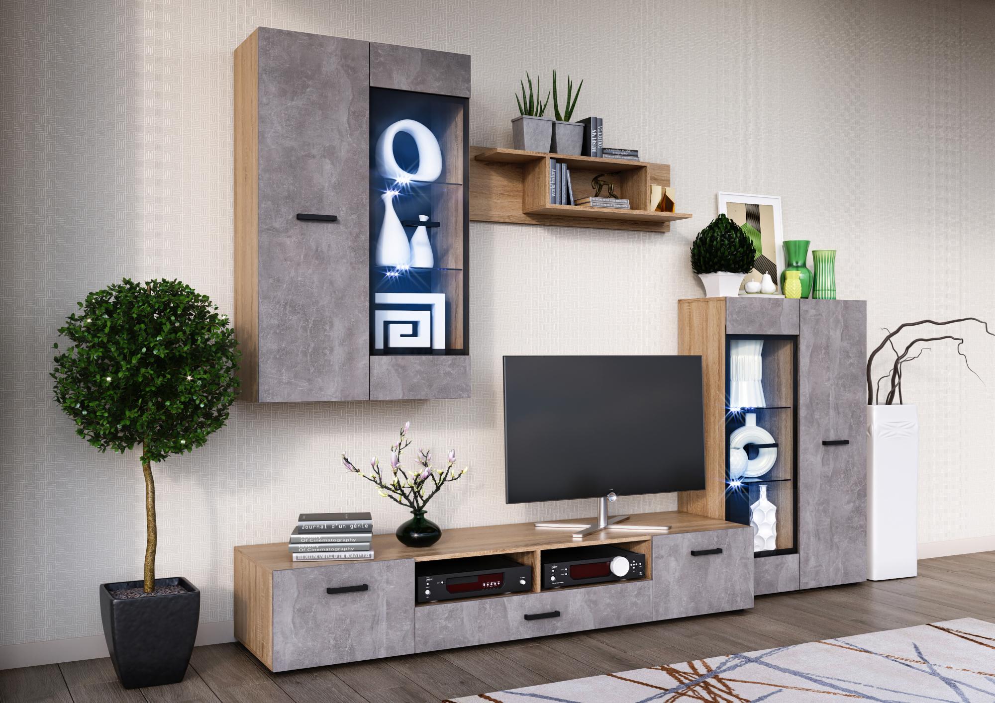 Полка Нэнси New (ЛДСП), Белый светлый, Сонома