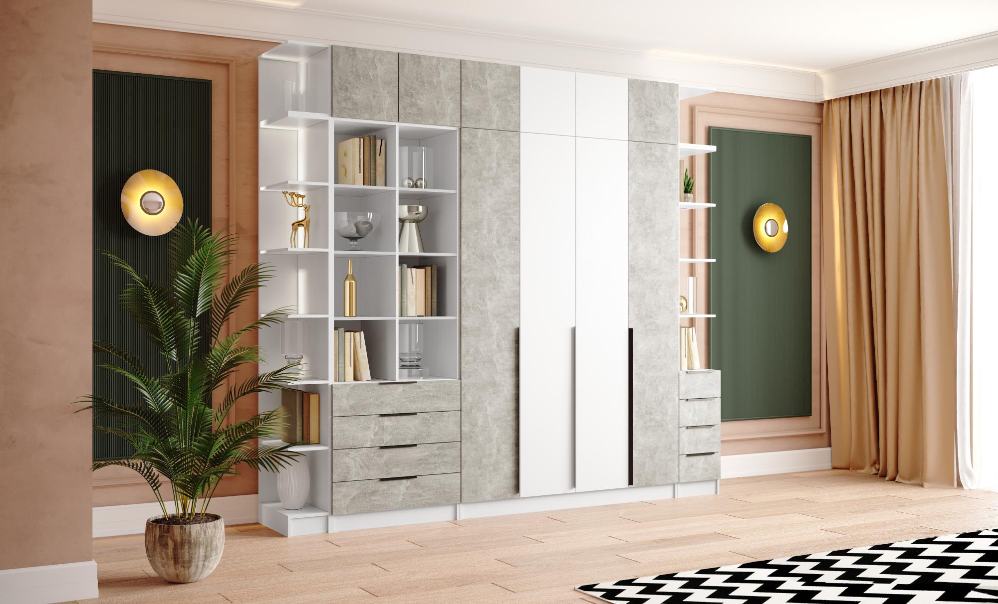 Антресоль Мадрид (1,6) 400 белый/ателье светлое