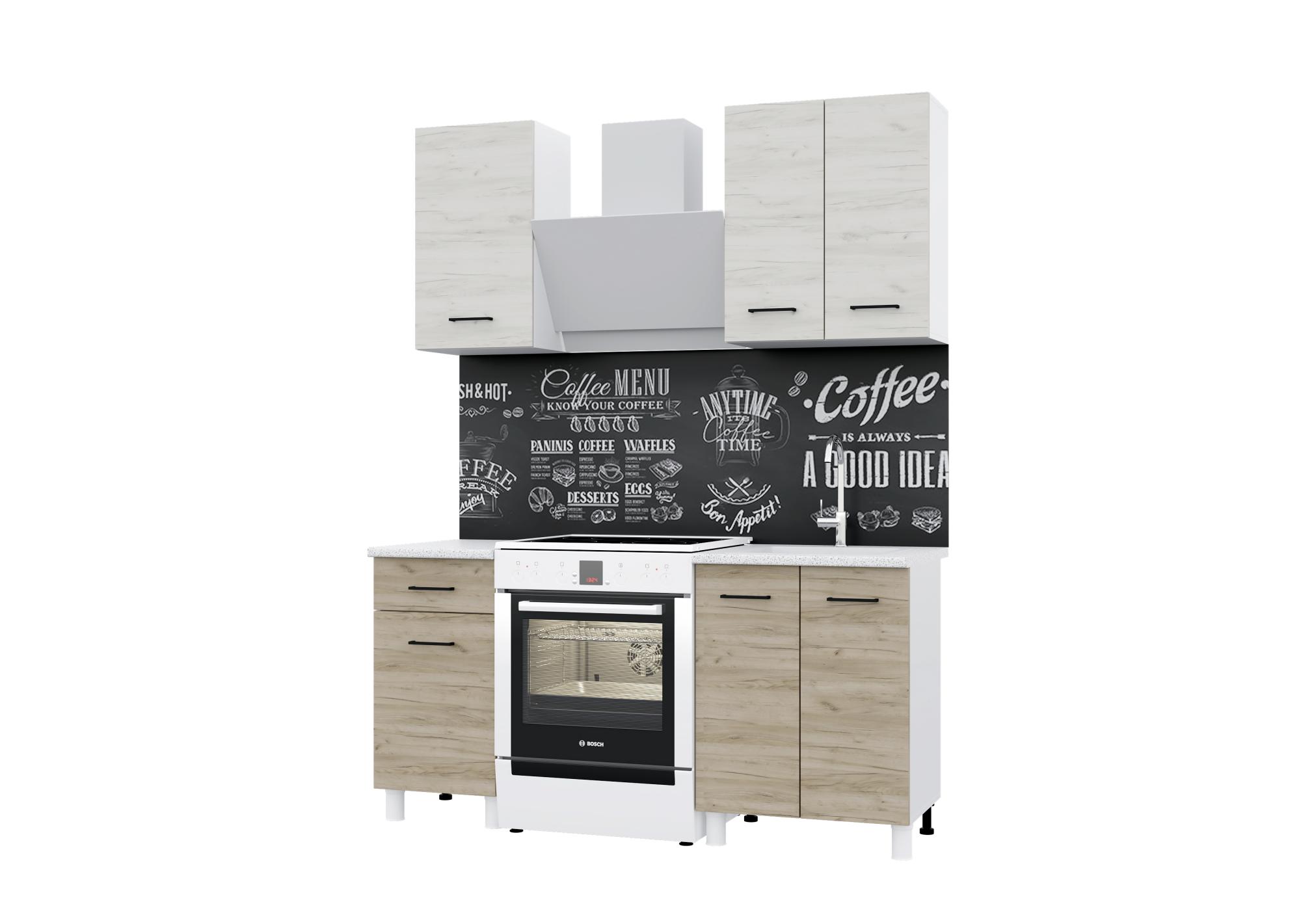 Готовая кухня Тренд 1000, Крафт белый / Крафт серый