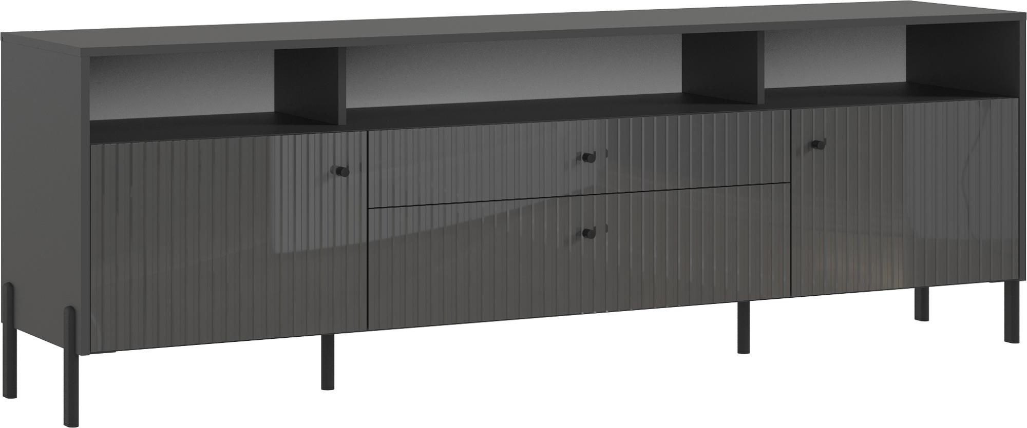 Тумба ТВ Оливия (металл), Графит, Графит глянец