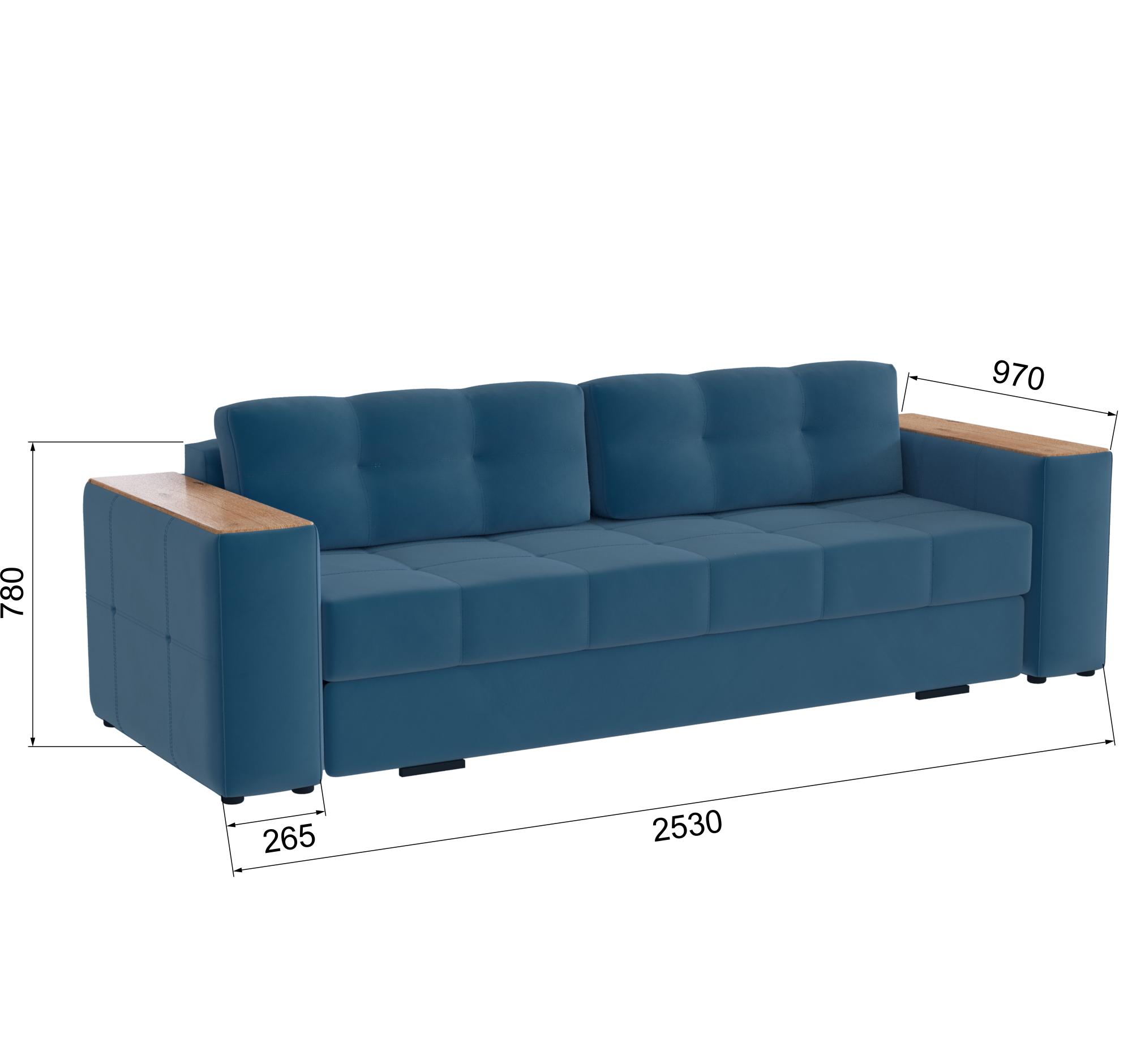 Диван раскладной Нави, атлантида/мдф дуб канадский