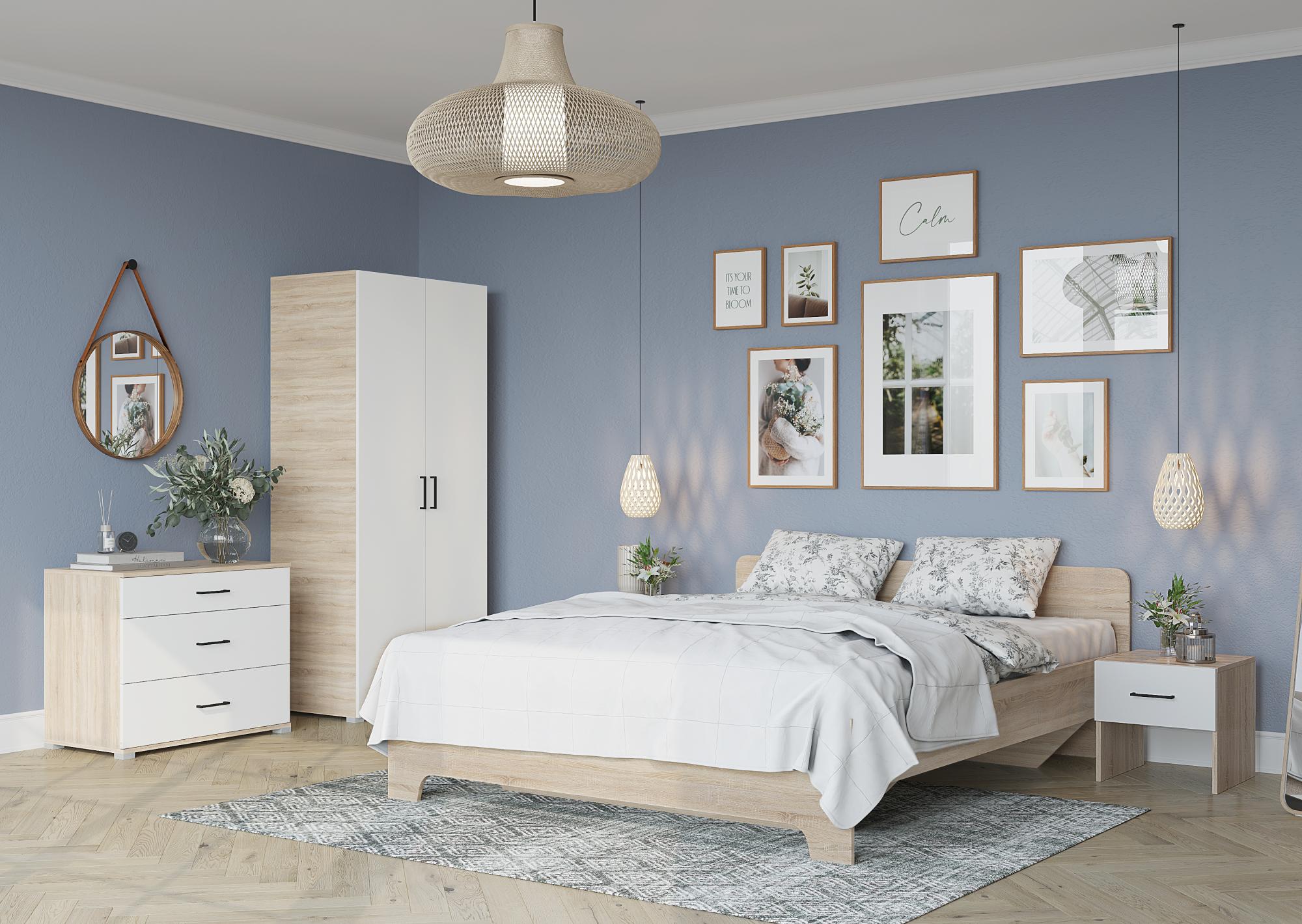 Тумба с ящиком Victor, дуб сонома/белый