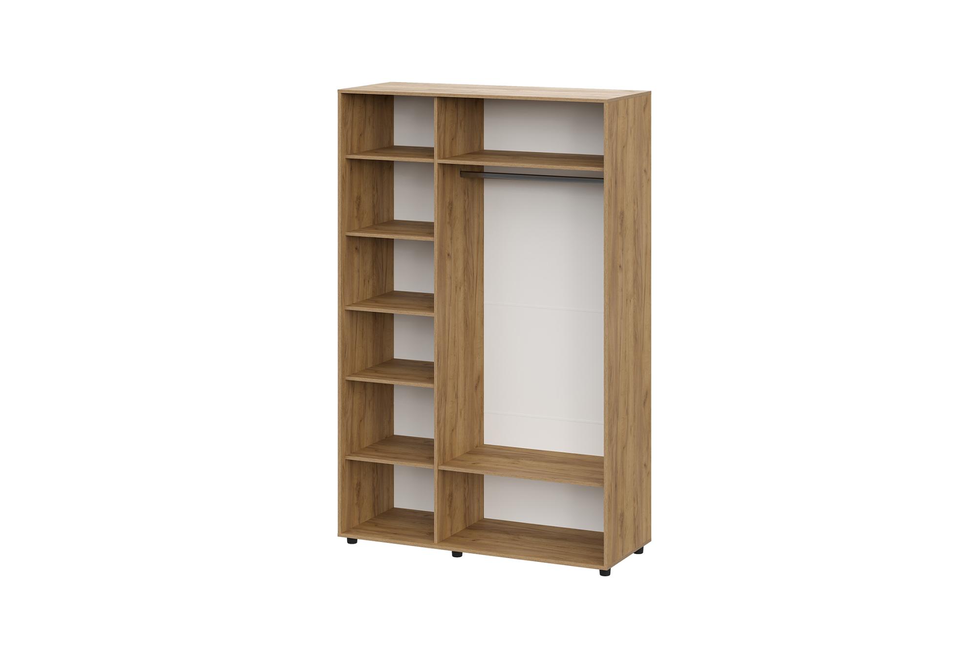 Шкаф 3-х створчатый Милан белый матовый / дуб золотой