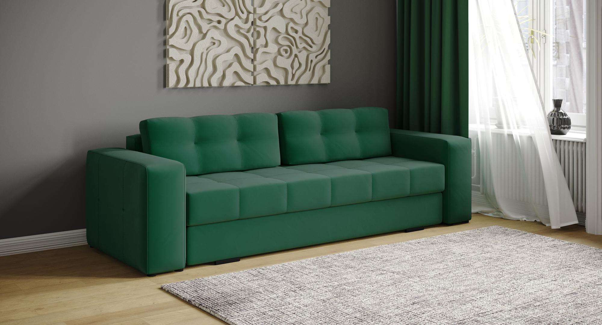 Диван раскладной Верден, изумруд