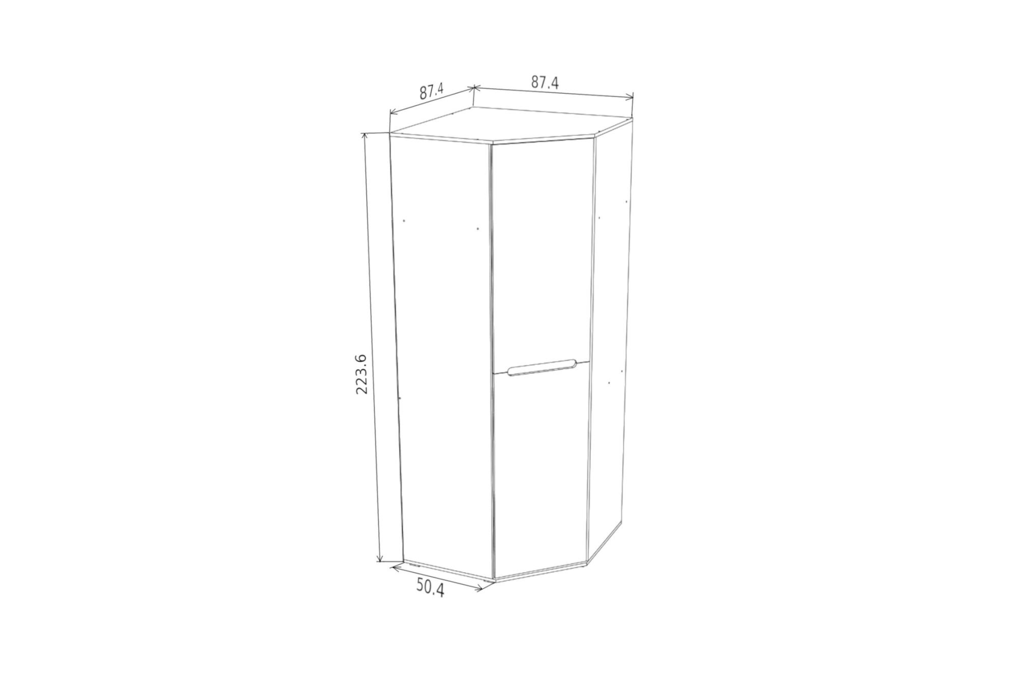 Шкаф угловой Ким белый глянец / сонома