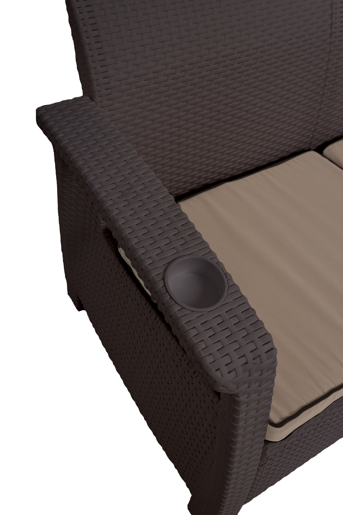 Садовый диван прямой трехместный, венге