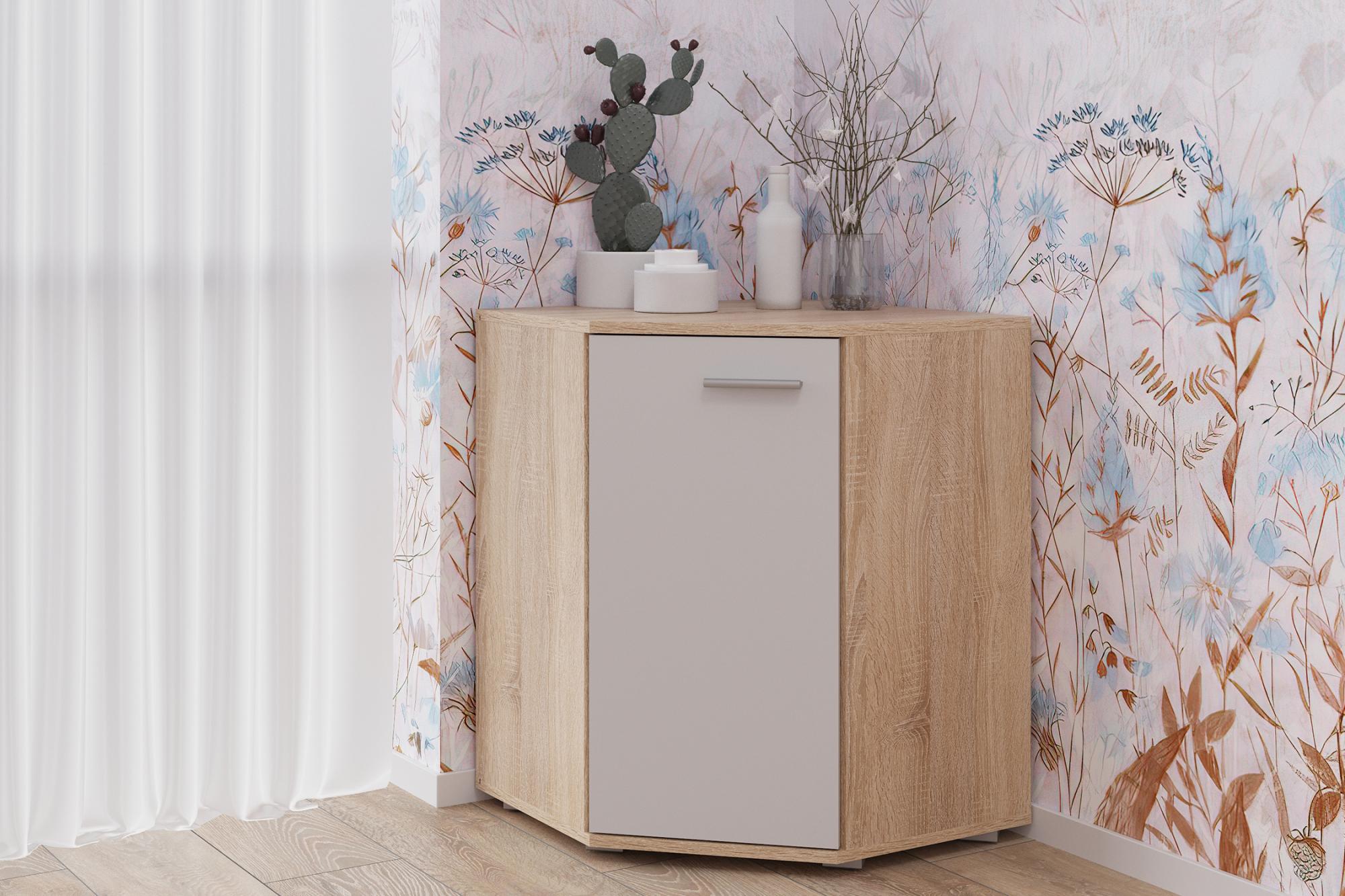 Комод угловой Fun КД-5 дуб сонома / белый