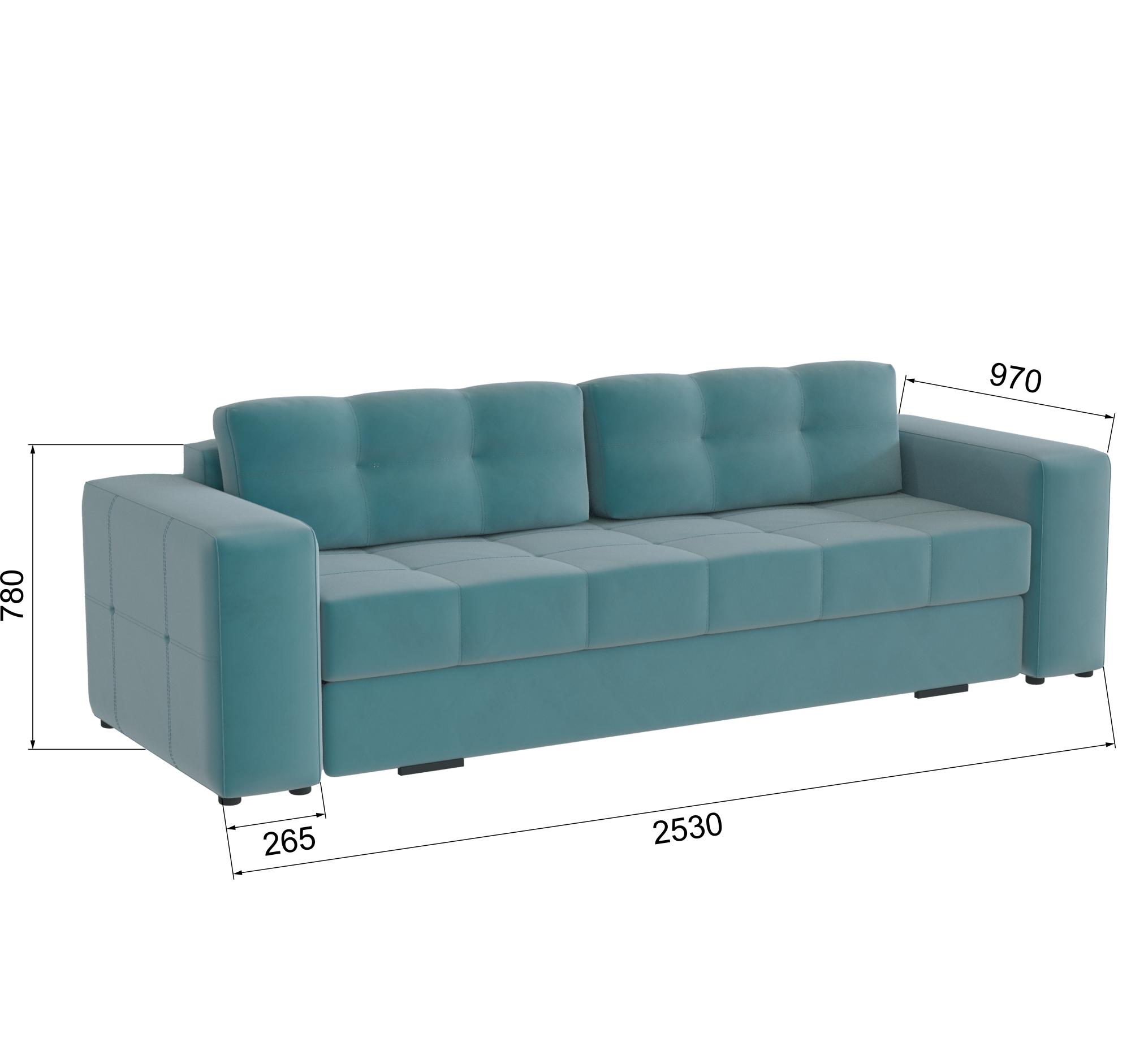 Диван раскладной Верден, бирюза