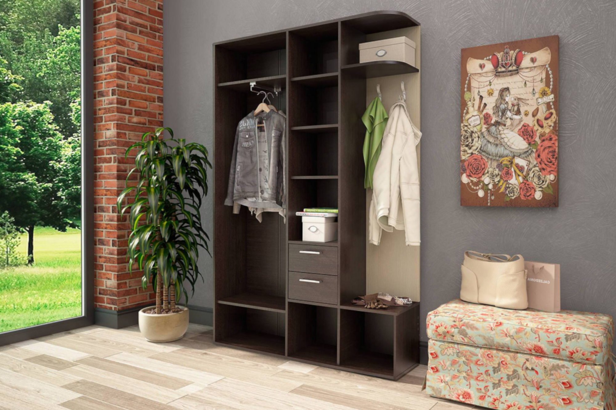 Прихожая Диана дуб феррара / дуб кремона