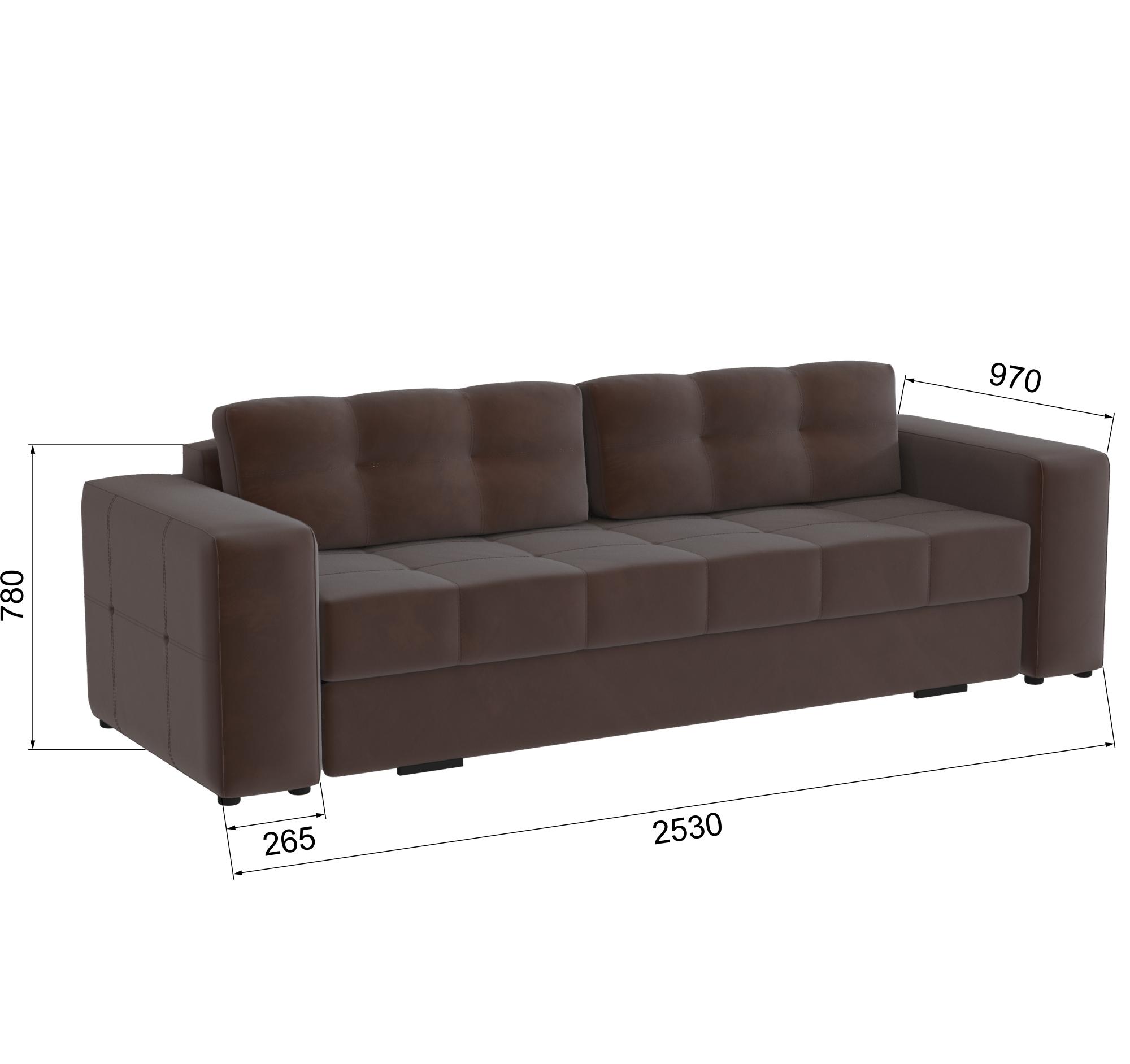 Диван раскладной Верден, коричневый