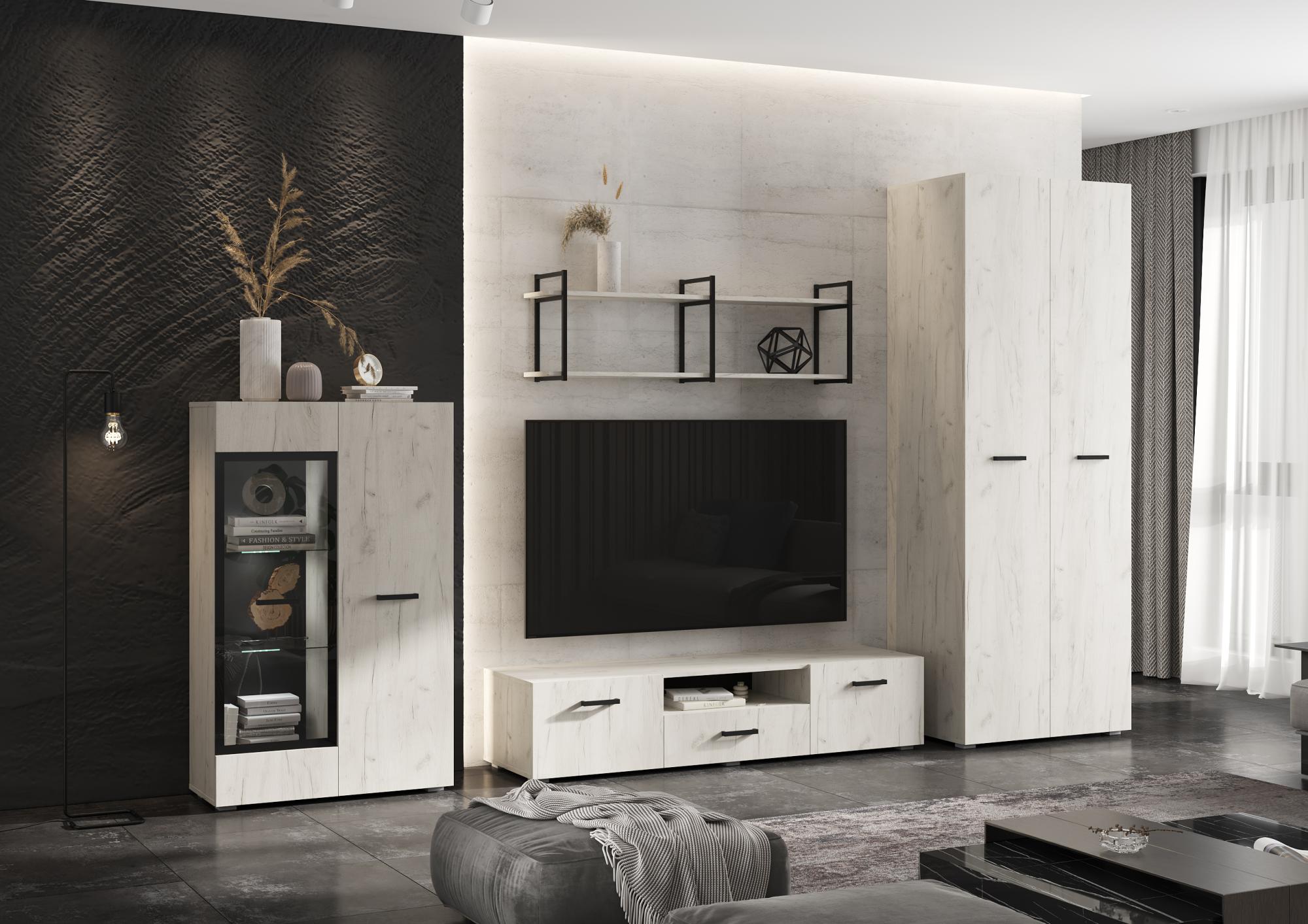 Шкаф двухстворчатый Нэнси New (800), Дуб Крафт Белый