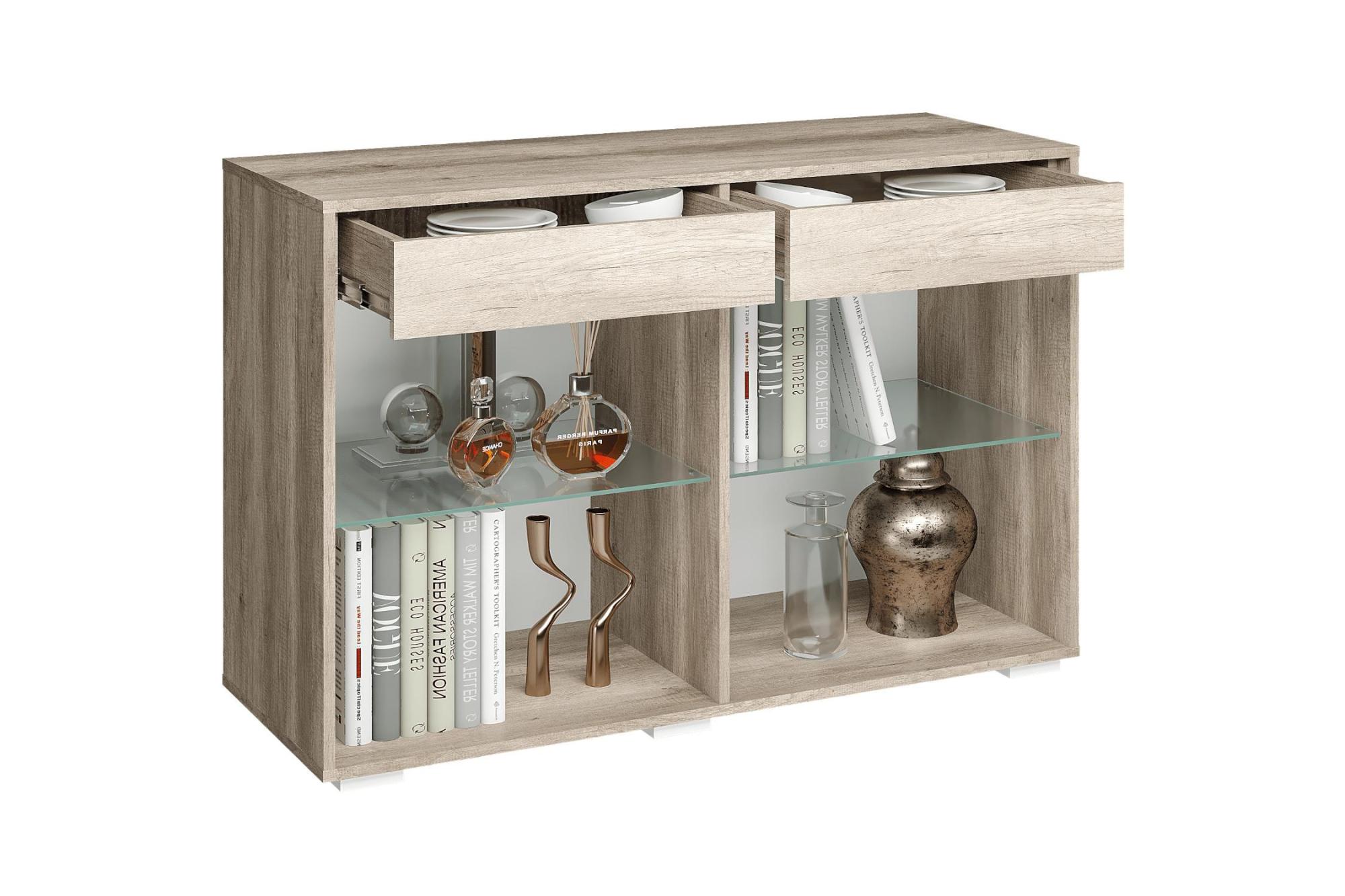 Комод Наоми со стеклом дуб каньон / графит