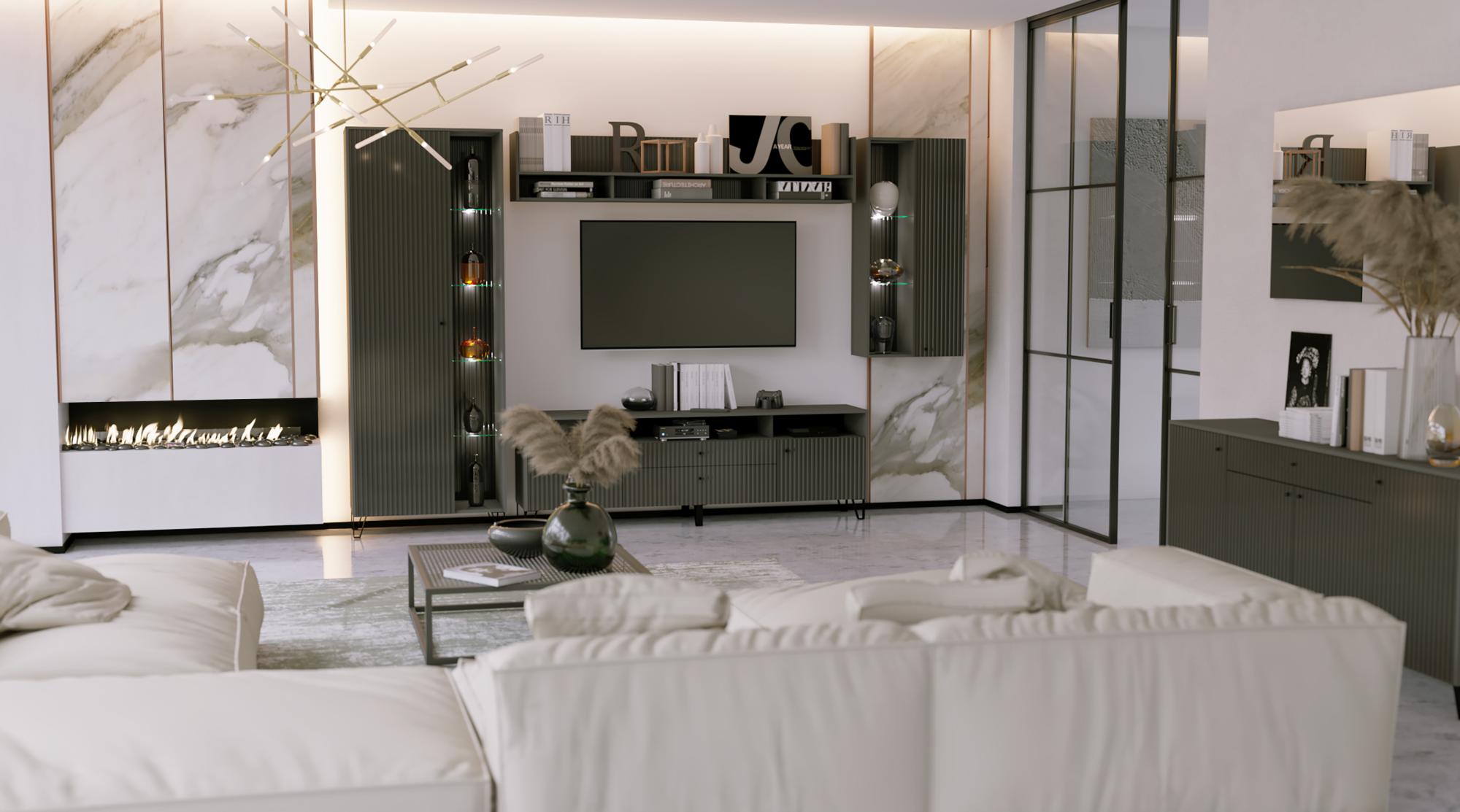 Шкаф навесной Оливия, Графит, Графит Софт