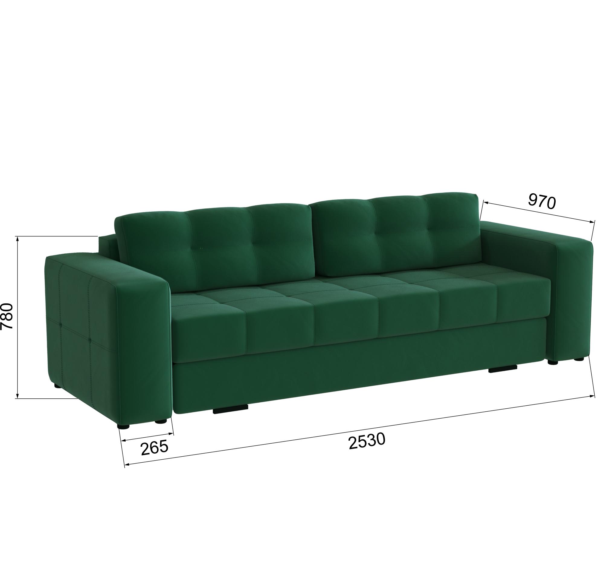 Диван раскладной Верден, изумруд