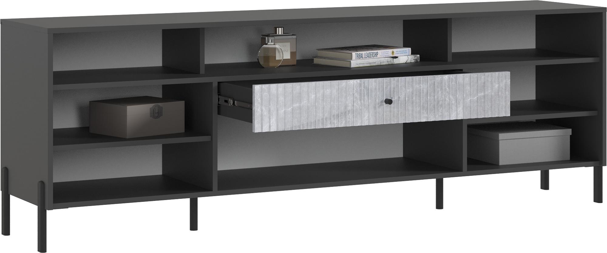 Тумба ТВ Оливия (металл), Графит, Графит глянец