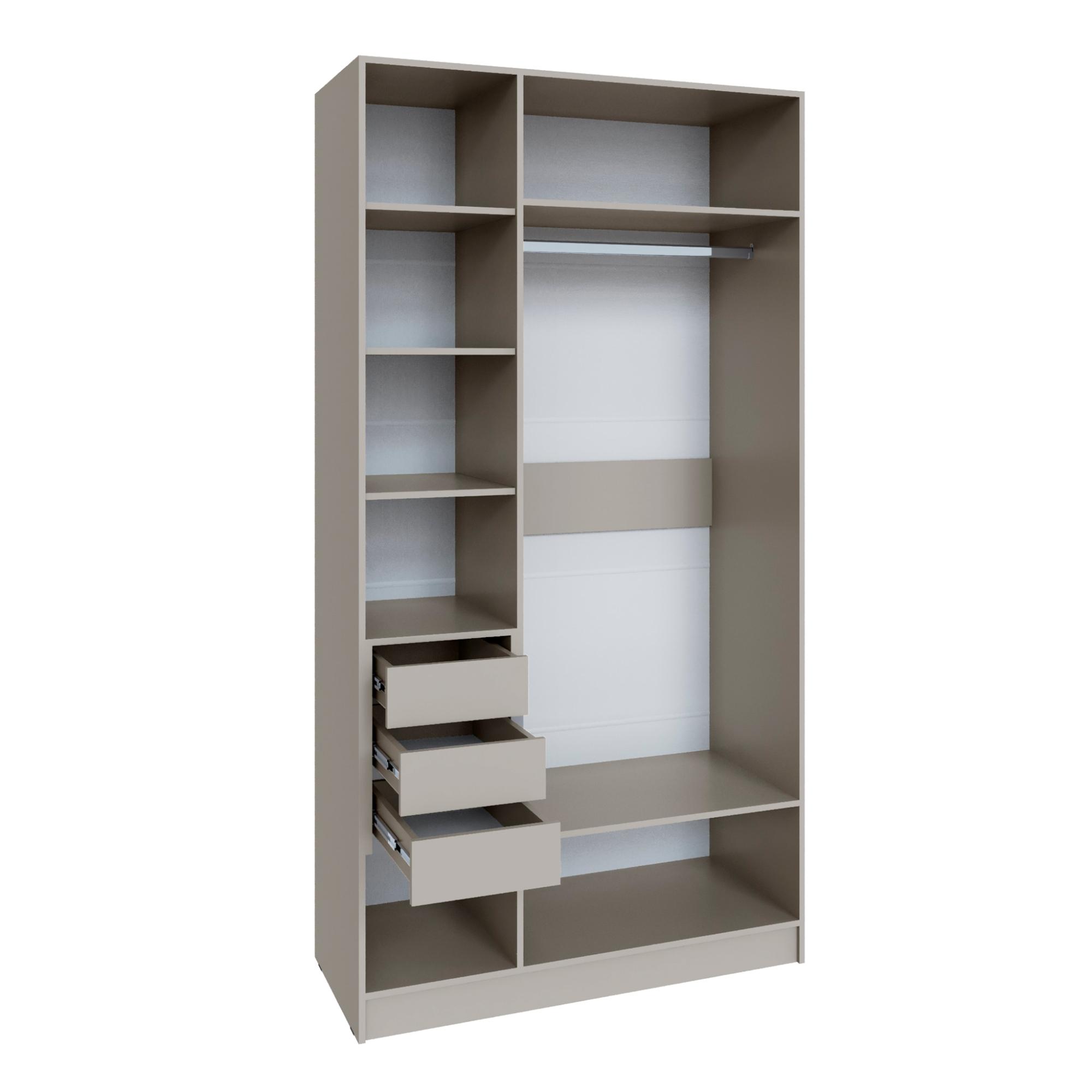 Шкаф Мадрид (1,2) с 3 ящ. внутри без зеркала кашемир