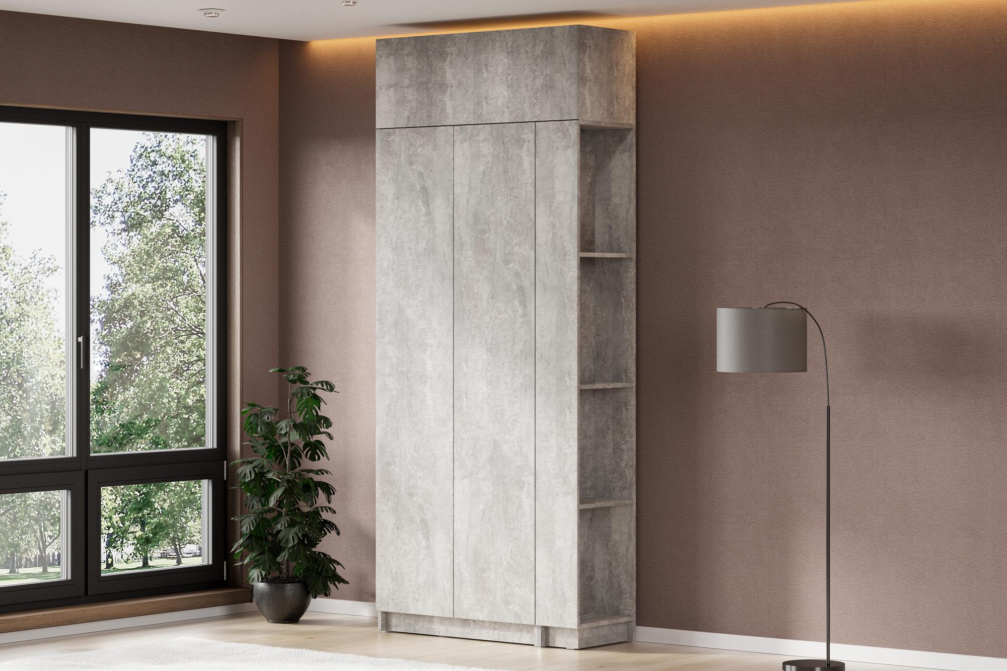 Шкаф верхний Бали (1000), Цемент светлый